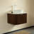 Dina 24" Striped Solid Wood Bathroom Vanity With Sink, Modern Wall-mounted Floating Curved Edges Striped Bathroom Storage Cabinet With A Drawer, White Round Ceramic Basin Without Faucet, Pre-assembled-1427228427