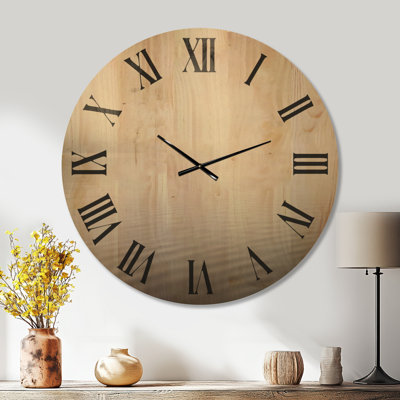 Grande horloge murale en bois à imprimé minimaliste minimaliste