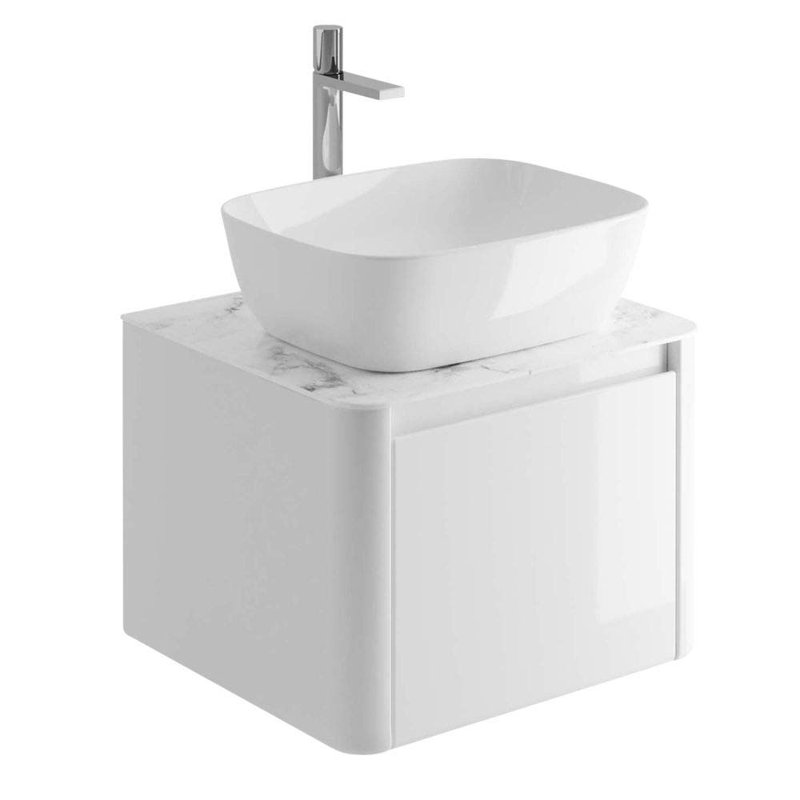 1397cm Single Bathroom Vanity Base Only in White, White, White