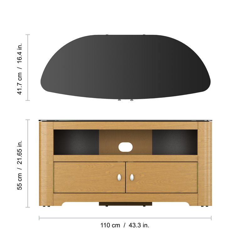 Kyaira Unfinished TV Stand for TVs up to 55", Light Brown