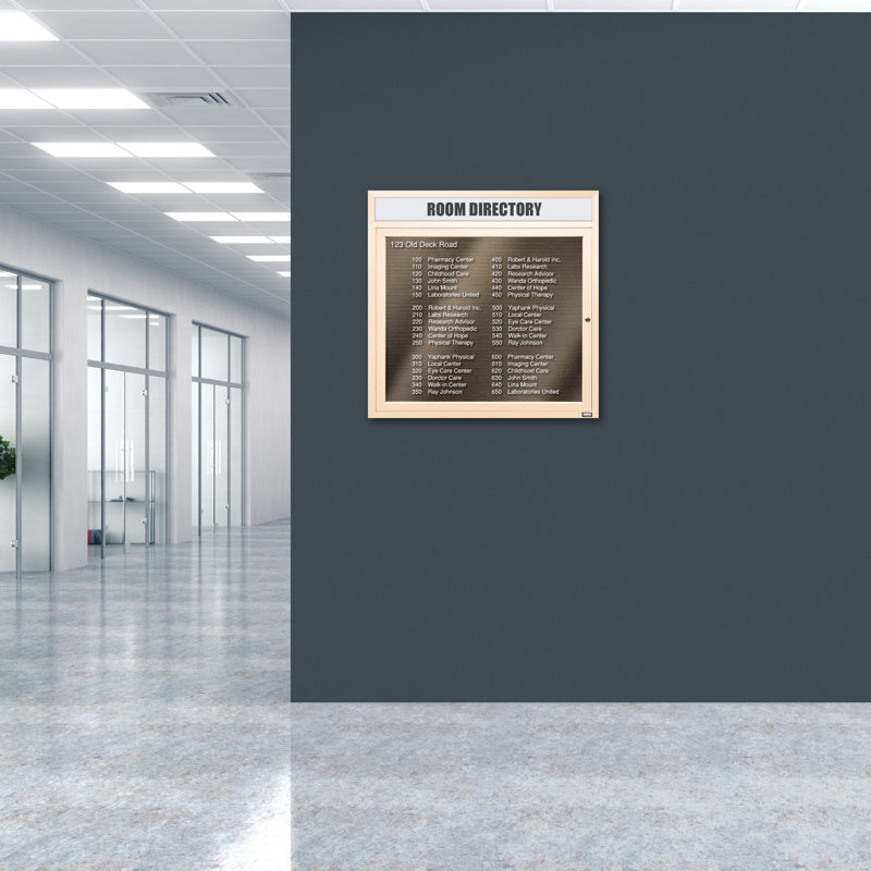 Carte à fixation murale délimitée directory cabinet, Ivoire thermolaqué, Un, H 36 po x l 36 po