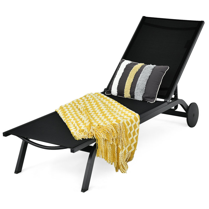 Chaise longue inclinable Ermalinda, Black