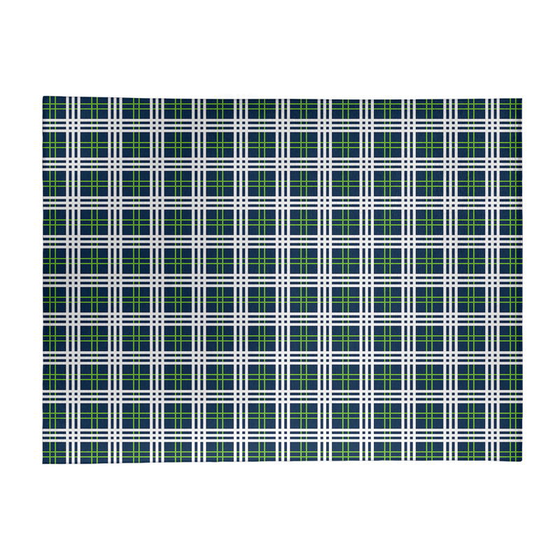 Tapis à carreaux bleu, Rectangle 8 pi x 10 pi