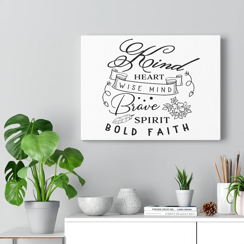 Kind Heart Wise - Wrapped Canvas Print, 30cm H x 41cm W