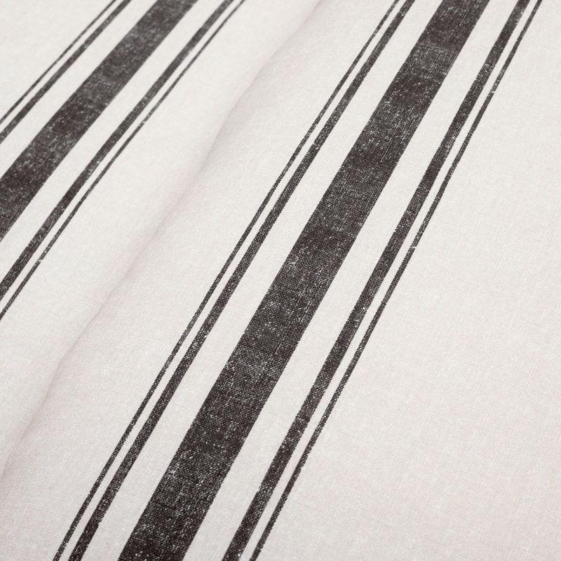 Farmhouse Stripe Black and Cream Cotton Twin XL Duvet Cover Set