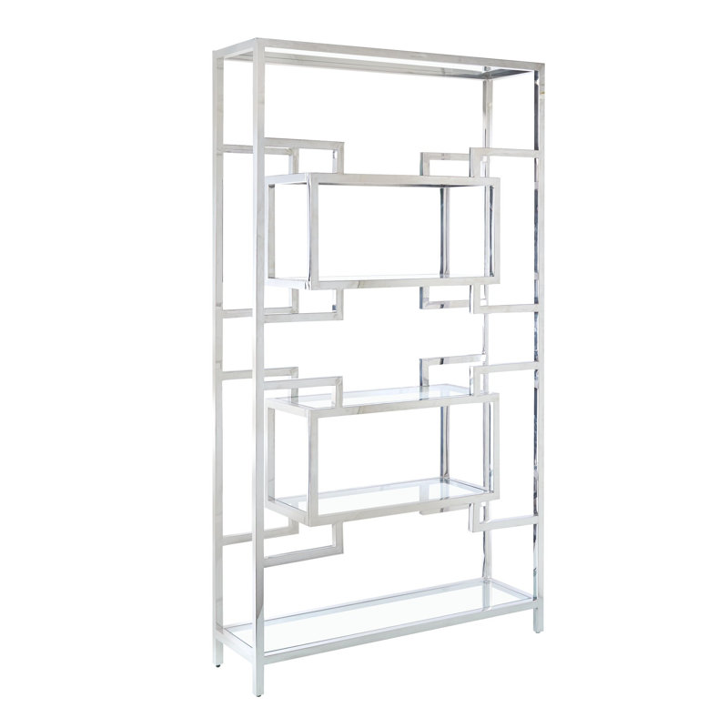 Carrnan 180cm H x 100cm W Stainless Steel Standard Bookcase