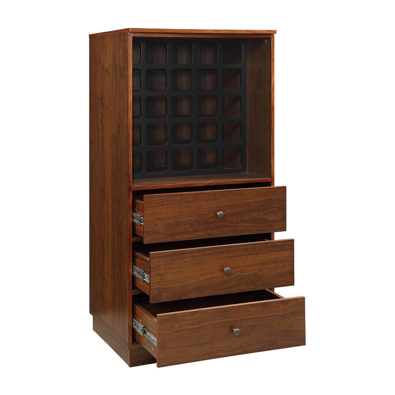 Wangaratta Rectangular Wine Cabinet with Storage, Walnut