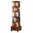 (UPGRADED) Rotating Bookshelf, 360 Display Corner Bookshelf For Small Space, 6 Tier Bookcase Storage Rack With Wheels, Wood Narrow Organizer For Bedroom, Living Room, Study Room, Walnut Brown, Shelves-610084610-610084608