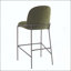 Ensemble de 2 tabourets de bar en métal bronze antique avec siège en tissu vert-1425209398