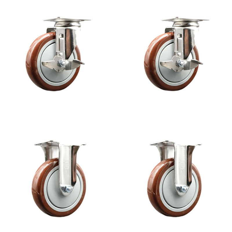 Swivel Stem Caster, Maroon
