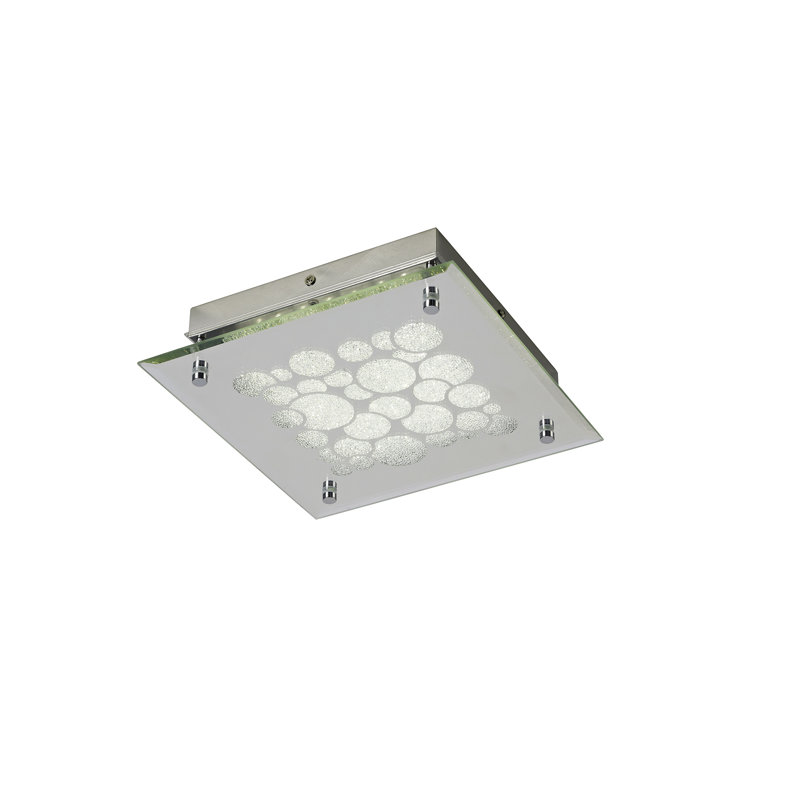 Glass LED Flush Mount, 7cm H x 25cm W x 25cm D