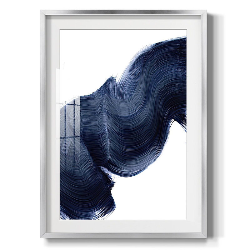 «Drifting Sea II», reproduction encadrée, Papier avec cadre argenté, Blanc