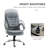 Gray High Back Home Office Chair Executive Computer Chair, With Adjustable Height, Upholstered Thick Padding Headrest And Armrest