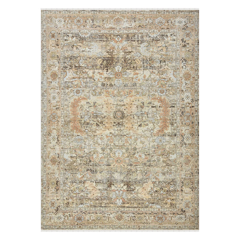 Hand-Knotted Tan Wool Oriental 10' x 14' Area Rug