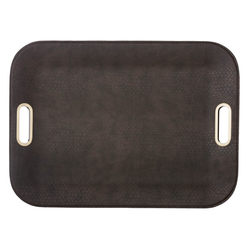 Rylan Leather / Faux Leather Tray, Brown