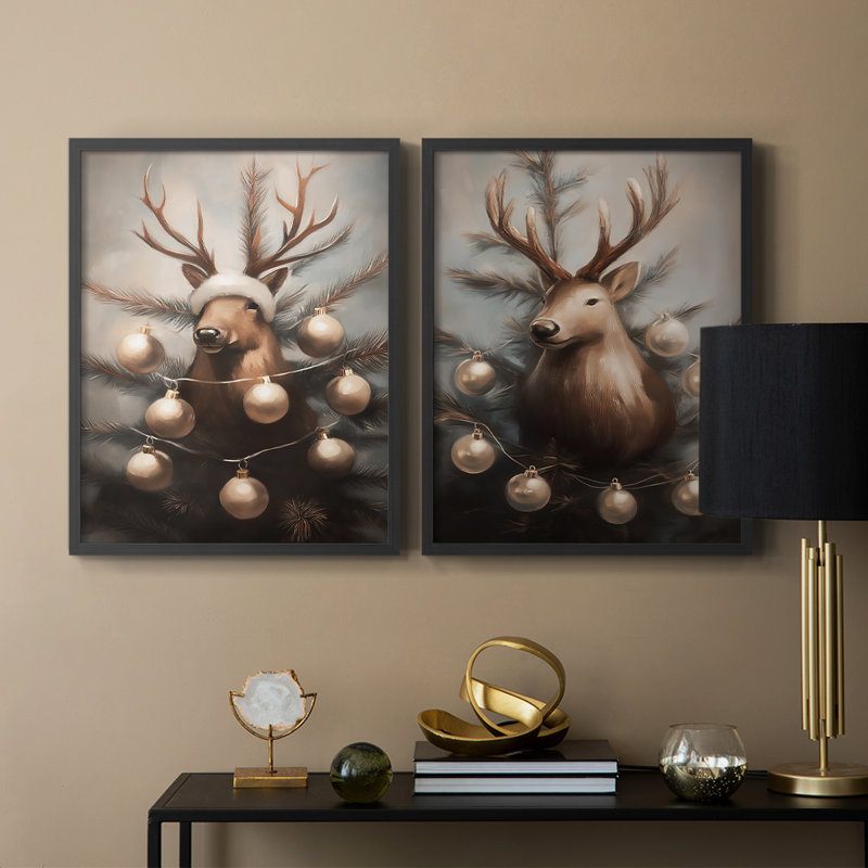 Art des Fêtes de Noël - Série 2-CXLIX - Reproduction encadrée de qualité supérieure - Prêt à être accroché - Aucun clou requis - Aucun clou requis