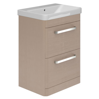 600mm Single Bathroom Vanity with Semi-Recessed Ceramic Basin