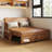 Loveseat Brown Faux leather Sleeper sofa-1217238059