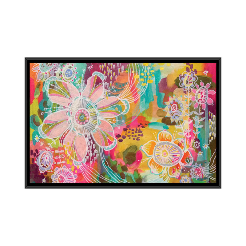 « swoon », impression sur toile tendue, H 18 po x l 26 po x P 1,5 po, Toile avec cadre flottant noir, Pas de tapis