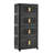 Stackable 4-Tier Storage Cabinet With Transparent Doors And Wheels