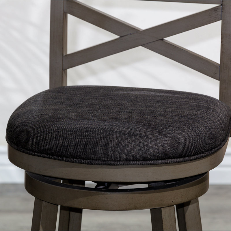 Tabouret pivotant à dossier en X de 30 po de hauteur, siège en tissu, Noir, noir, noir, noir, Noir, noir, noir, noir