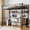 Brown Twin Bed Loft With L - Shaped Study Area, Charging Station, 3 Fabric Drawers, Shelf, Rail, Strong Metal Frame, Under Storage, Ample Space & No Box Spring Necessary Size Desk, Spot, Shelving,