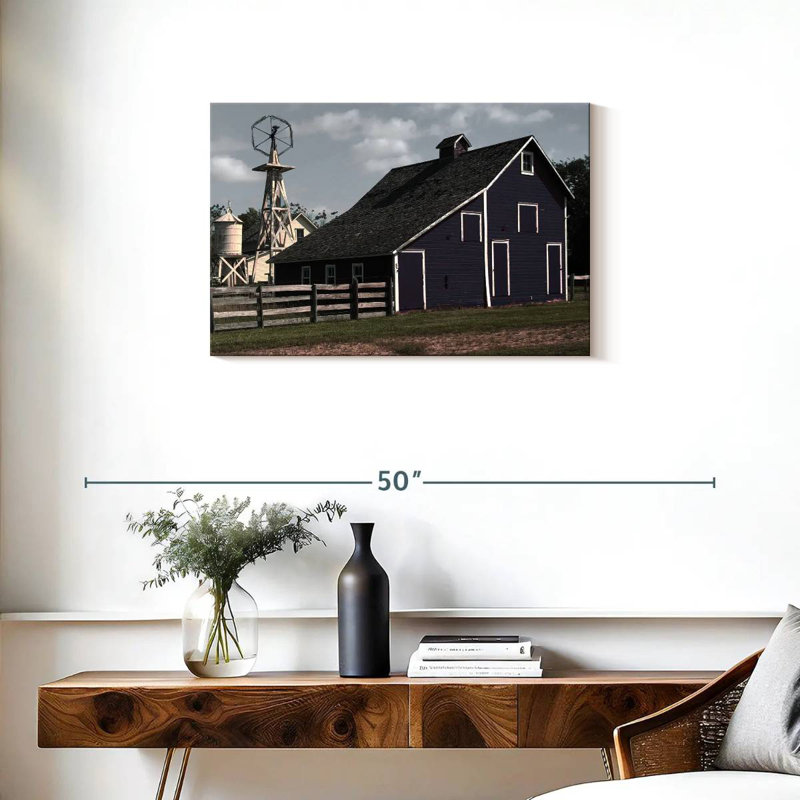 Lilie Blue Barn, 20" H x 30" W