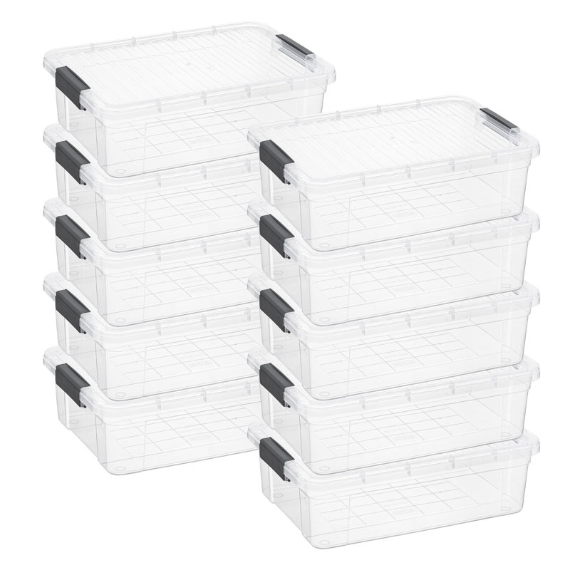  Clear Storage Boxes with Lids, 22.5 Quart BPA Free Plastic Containers, Bins for Organizing, Stackable Crates, Organizer Totes for Home, Office, School, and Dorm,10 Pack