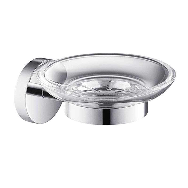 Blossom Wall-Mounted Soap Dish Holder – Solid Brass Bathroom Accessory in Chrome Finish for Shower or Sink Area, Chrome