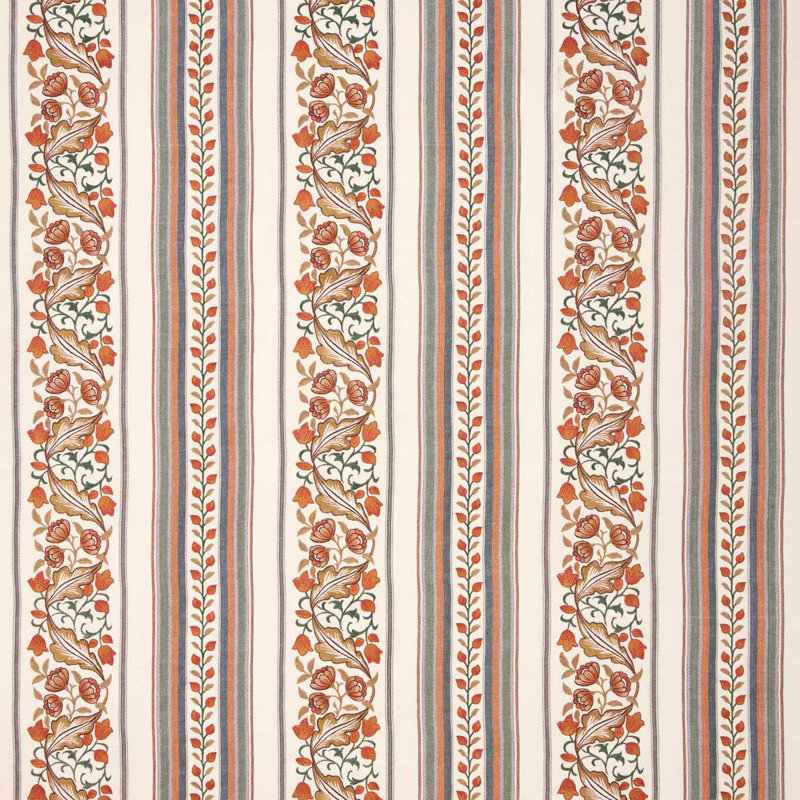 Bluebell & Peony Embroidery, Russet/Forest