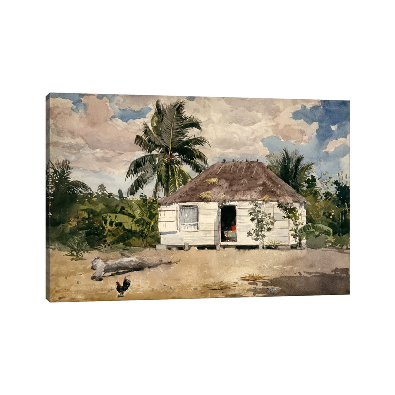 Native Huts, Nassau by Winslow Homer - Wrapped Canvas Painting, 152.5 cm H x 101.5 cm W