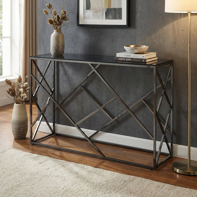Azor 120cm Glass Top Console Table