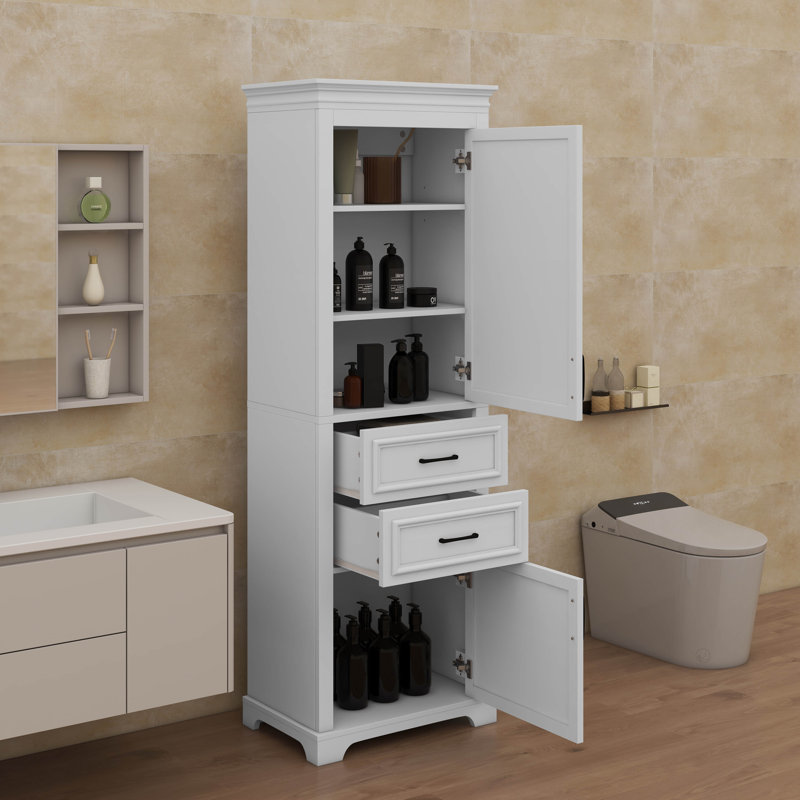 Meuble-lavabo autoportant moderne et élégant de 71 po, tablettes réglables et fixes
