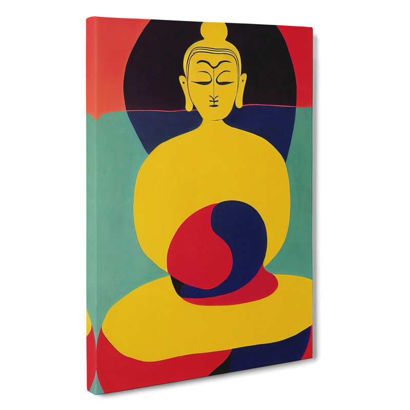 Buddha in Abstract - Wall Art, Wrapped Canvas, 50cm H x 35cm W x 3cm D, No Matte