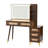 47" Vintage Makeup Vanity Desk With LED Mirror, 5 Storage Drawers & Adjustable Brightness, Dark Walnut-457882262