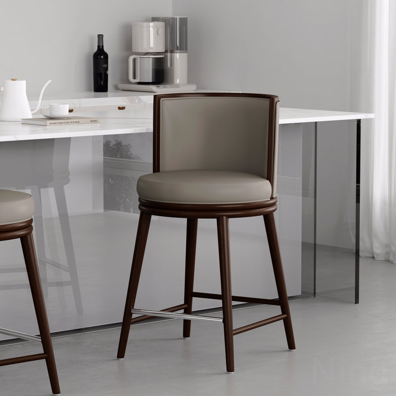 Tabouret de comptoir, Taupe, 37.6" H x 20.9" W x 21.7" D