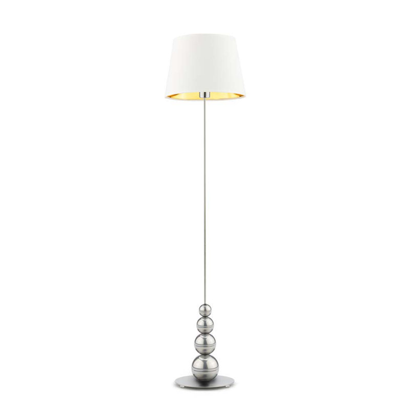 Caines 174cm Traditional Floor Lamp, White, Silver
