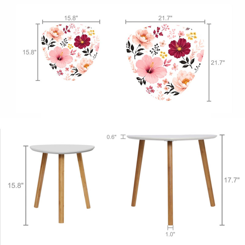 Ensemble de 2 tables basses gigognes Triangle