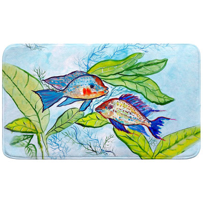 Paire de tapis de bain poisson