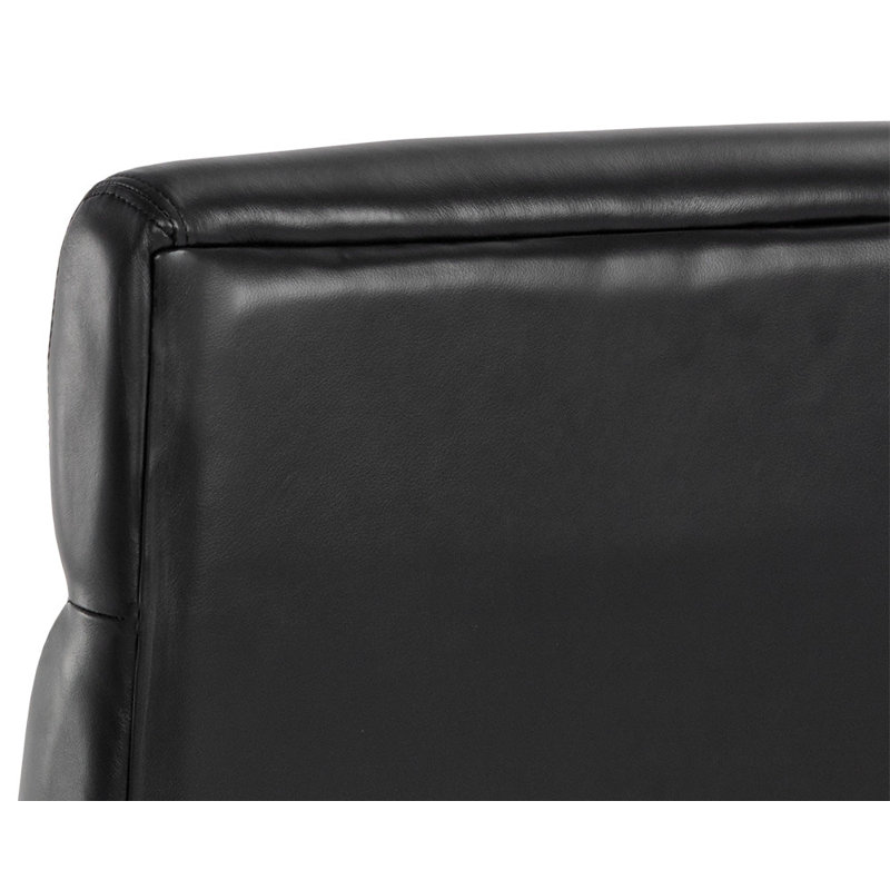 Collin Leather Swivel Office Chair, Cortina Black Genuine Leather