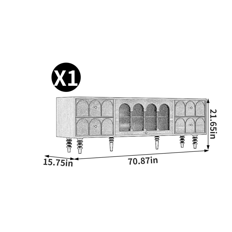 Meuble télé de style européen, 70.87"