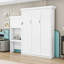 Lit escamotable en bois avec tablettes-163724373