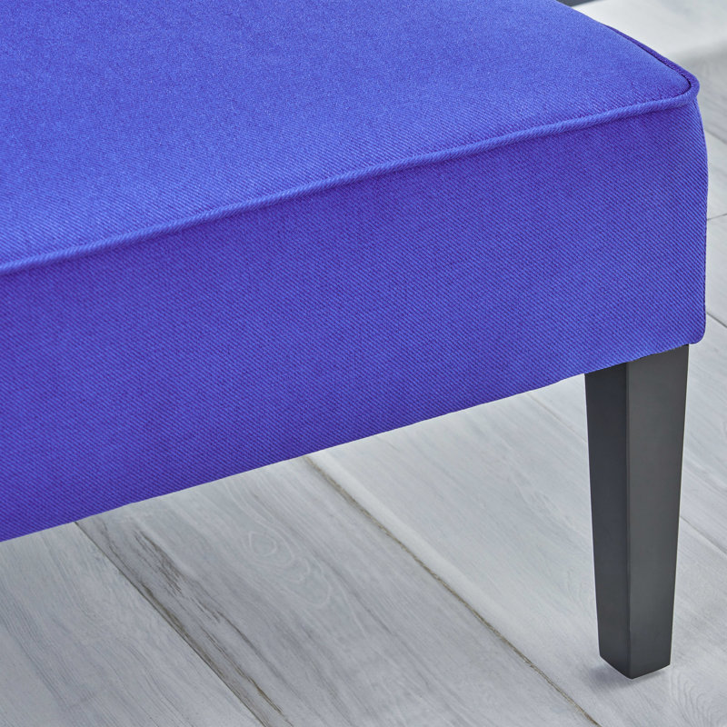 Canapé bleu marine de 127 cm (50 pouces), revêtement en lin, structure en bois massif, confortable et élégant pour balcon avec intérieur moderne