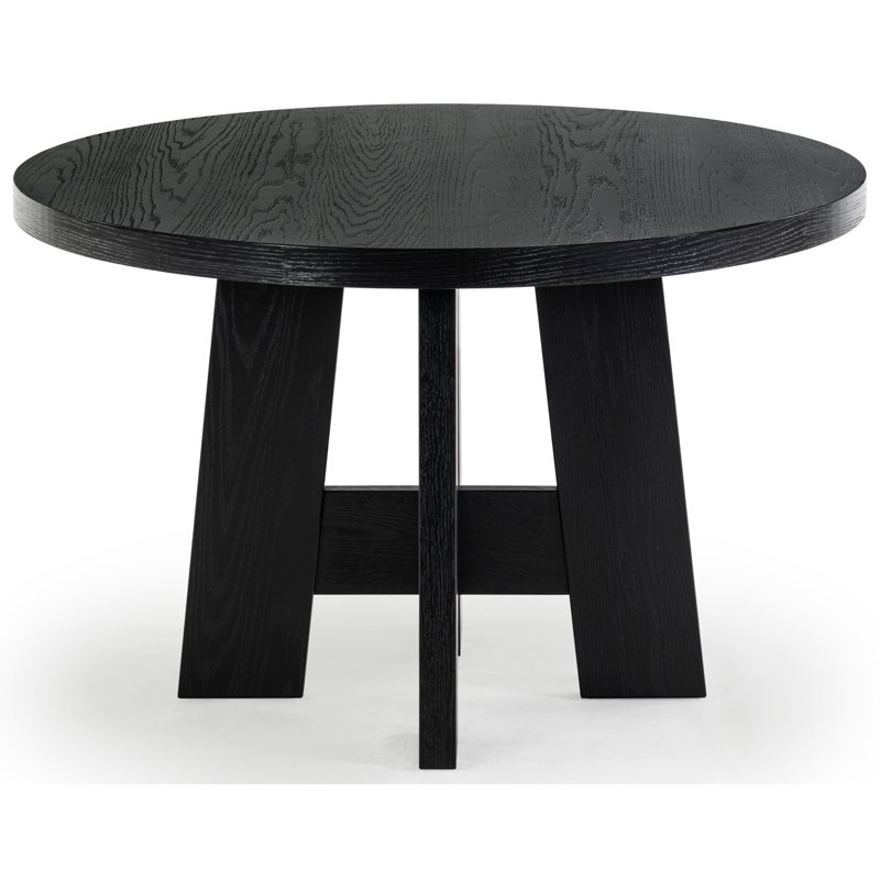Beverley Round Wood 47 Inch Dining Table, Black