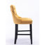 Velours contemporain avec panneau intérieur multicouche, fabrication en bois massif - de 2 élégantes chaises de bar rembourrées en acier à garniture en acier