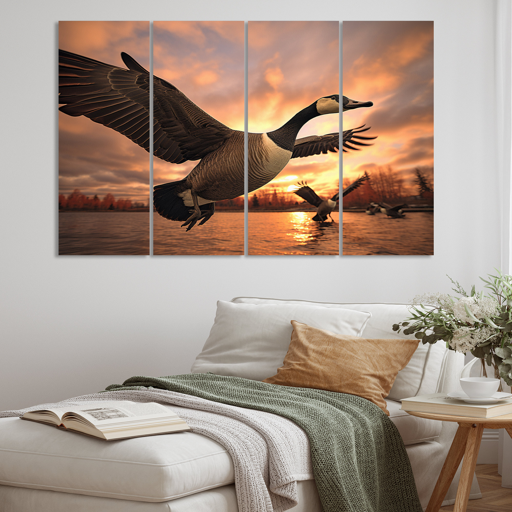 DesignArt Canada Canadian Geese I Animals Metal Wall Art Prints Set