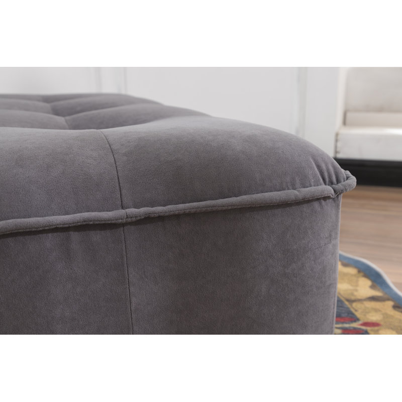 Canapé modulaire en velours de 41,5 po Rigoberto, Velours gris foncé