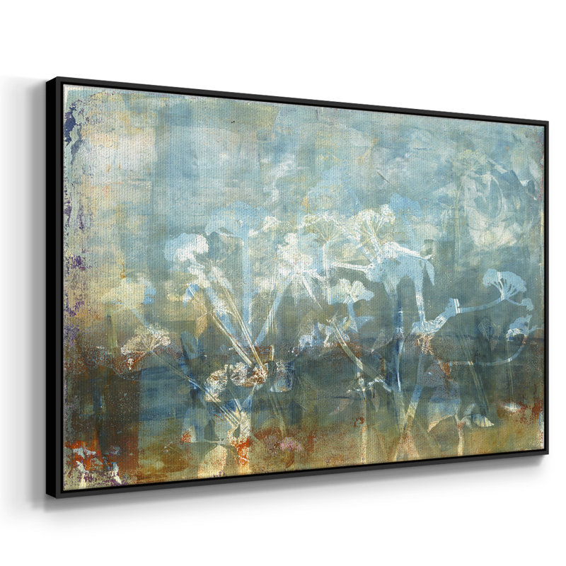 Bord de l'eau, H 25 po x l 37 po x P 2 po, Toile avec cadre flottant noir