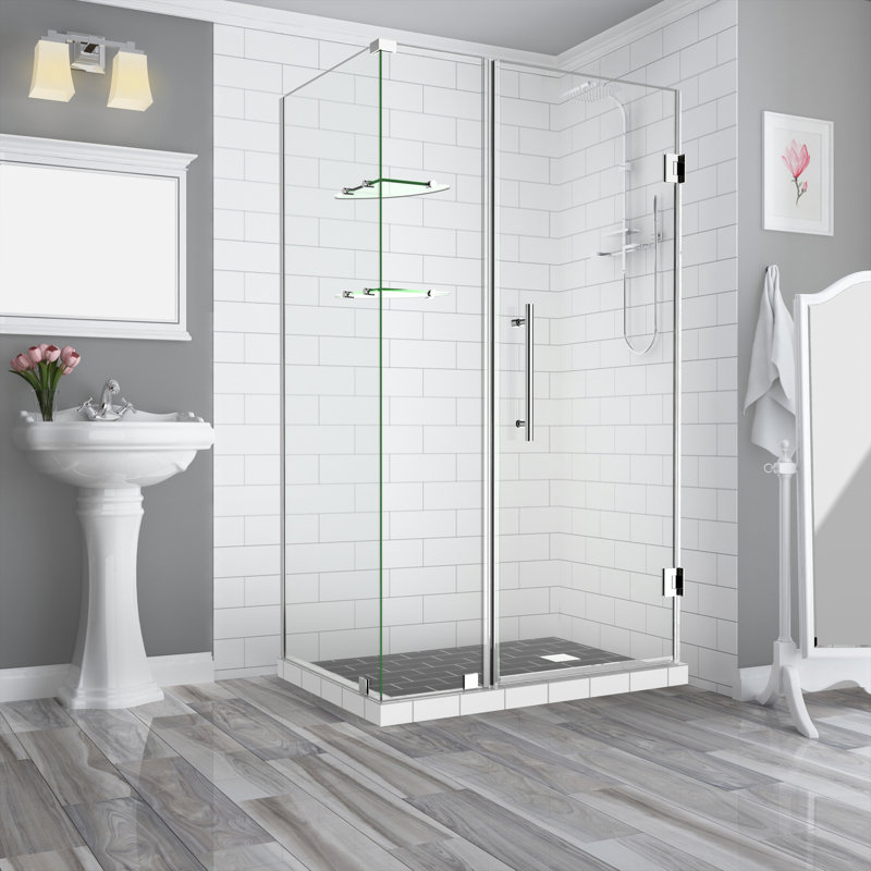 Bromley GS 68.63" x 72" Rectangle Hinged Shower Enclosure, Chrome