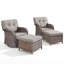 Chaise berçante d'extérieur pivotante avec 2 repose-pieds - Ensemble de conversation 4 pièces en osier avec coussin épais Cofort-514275746